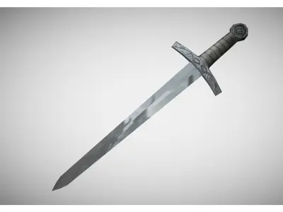 low poly sword Low-poly 3D model 5