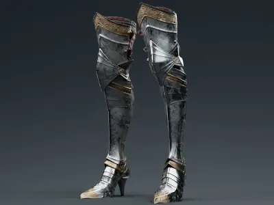  Female Knight Leg Armor Set Armor MidPoly 3D model