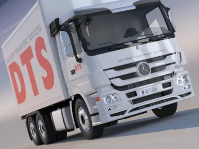 New Mercedes Actros Box Truck 3D model