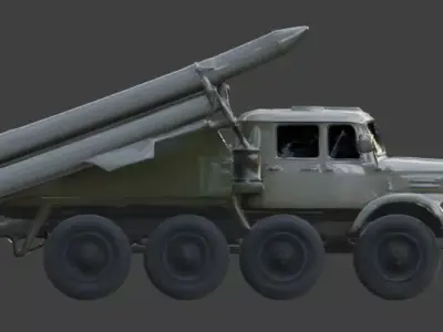 WWII Rocket Launcher Vehicle 3D  Low-poly 3D model