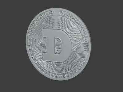 High Low Detail Dogecoin - Cryptocurrency 3D model