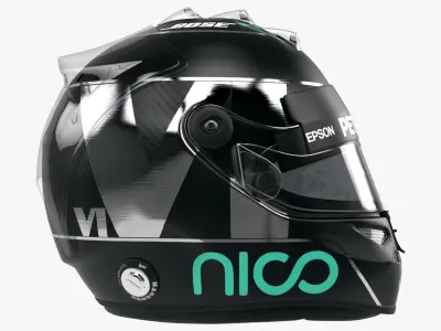 Nico Rosberg 2016 style Racing helmet 3D model