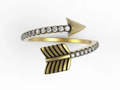 Antique Micro Prong Set Arrow Ring 3D print model