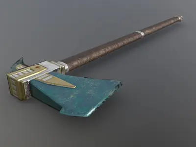 Axe - Adamantite Low-poly 3D model