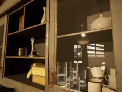 China Cabinet Low-poly 3D model