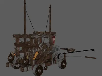 Trebuchet Low-poly 3D model
