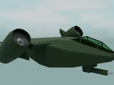 Combat VTOL Guppy Free low-poly 3D model