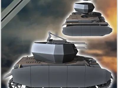 Flakpanzer IV AA Wirbelwind - miniatures tabletop scenery 3D print model
