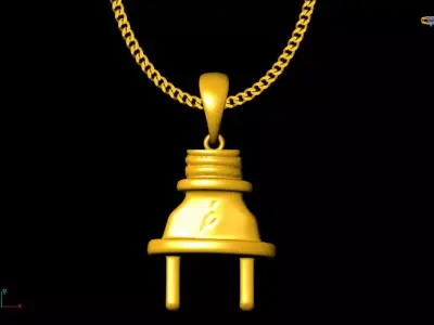 Plug pendant charms - one inch pendant 3D print model