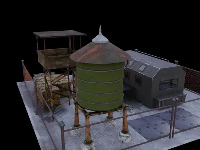 Military Base Camp 2 Low-poly 3D model 3D model Low-poly 3D model