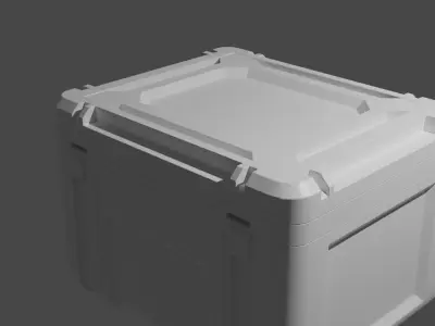 Crate 3d storage case with two compartments 3D model