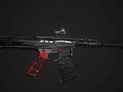 AR 15 Skeletonized Low-poly 3D model