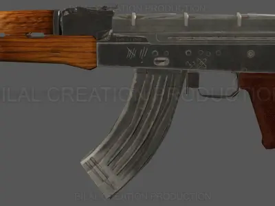 AK 47 RIFLE Low-poly 3D model purchase