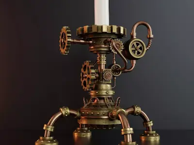 Steampunk Candlestick 7 3D model