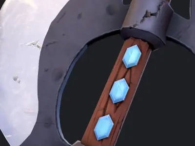 Fantasy Axe - Game Ready -  Low-poly 3D model