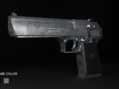 Desert Eagle Low-poly 3D model 7
