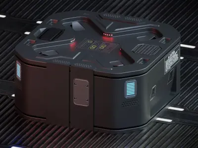 A sci-fi box model made in a blender Low-poly 3D model
