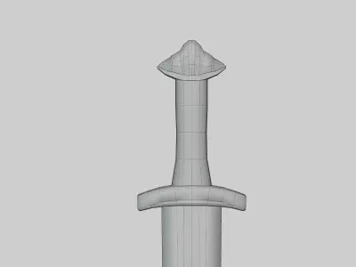 Stylized Viking sword Low-poly 3D model