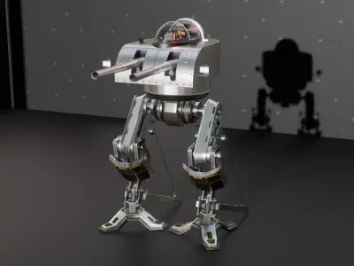 Dieselpunk Walker Mech 3D model