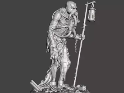 Wasteland Plague Wanderer Dark Post-Apocalyptic Sci-Fi Miniature 3D print model