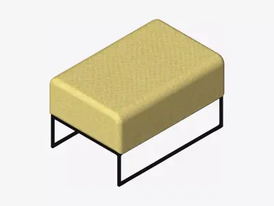 Furniture - Chair - Contemporary - Line - Footstool Low-poly 3D model
