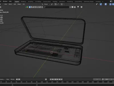 Pencil Box 3D Model Low-poly 3D model