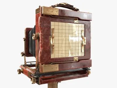 Vintage Wista Field Camera on a Tripod 3D model