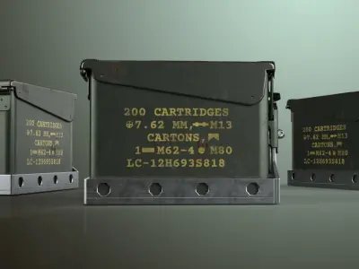 Military Ammunition Box Holder Free 3D model