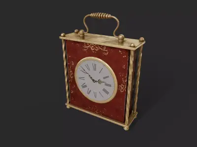 Vintage Carriage Clock Low-poly 3D model