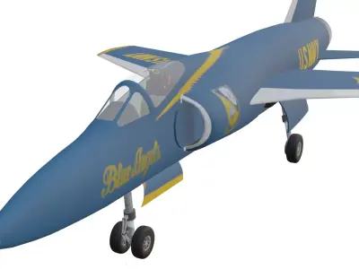 Grumman F11F Tiger Low-poly 3D model