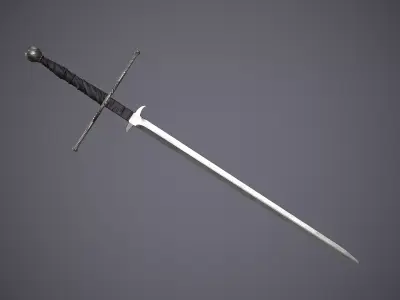Zweihander sword Low-poly 3D model get