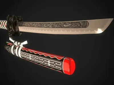 Tanto 02 Low-poly 3D model