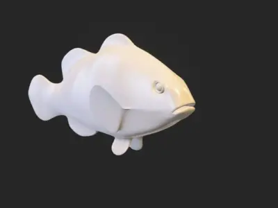 Smooth untextured Clown Fish 3D model