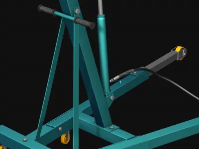 Hydraulic folding crane R2 3D model