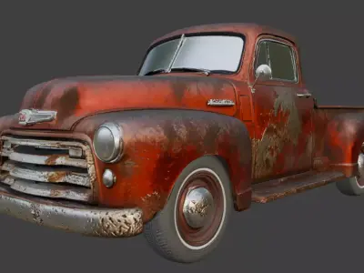 Vintage Rusty Pickup Truck 3D Model 3D model 25