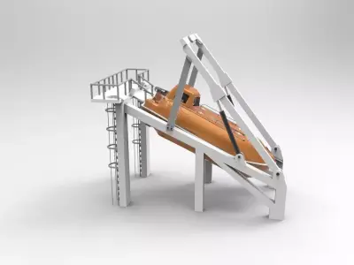 Lifeboats launcher 3D print model