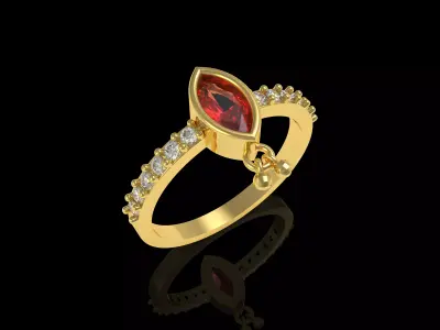 Ruby Marquee Ring 3D print model