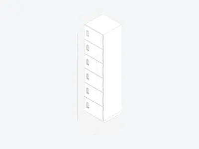 Locker - Resin - Locka - Classic - Six Tier Low-poly 3D model