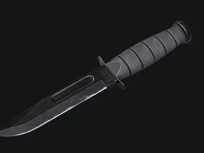 Combat Kabar Knife Low Poly  Low-poly 3D model