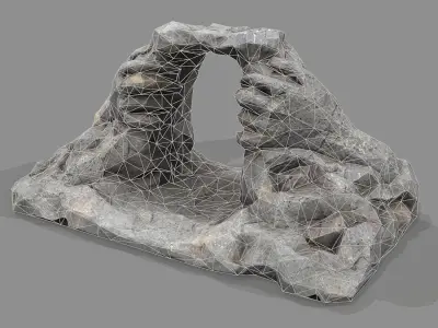 Cave Entrance cliff rock 02 Low-poly 3D model