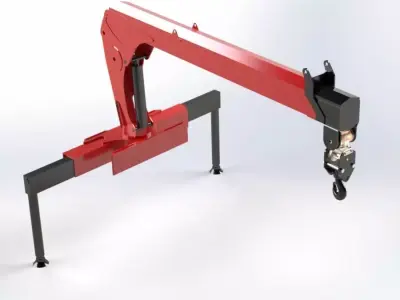 Real Scale Hydraulic Crane Arm 3D Model for Industrial Use 3D model