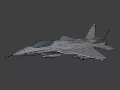Generic Fighter Jet - Military Aircraft - Attack Combat Airplane Low-poly 3D model
