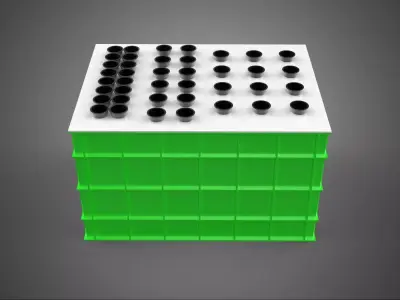 VERTICAL AEROPONIC FARMING PLANT GROWTH CHAMBER BOX HOLES MODULE 3D model