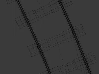 Train Tracks 2 Low-poly 3D model