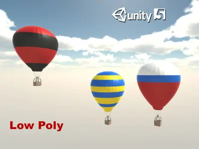 Hot Air Balloons  Low-poly 3D model