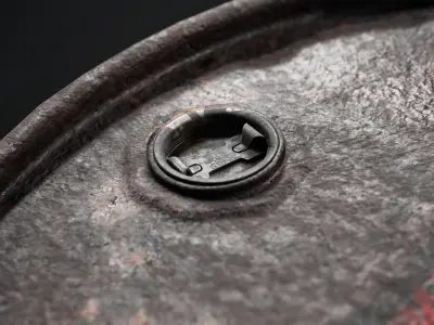 Metal Barrel Used Low-poly 3D model