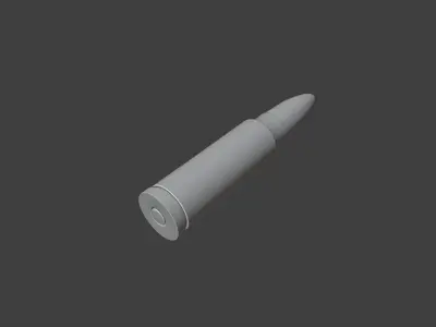 Cartridge for a homemade Kalashnikov assault rifle Free low-poly 3D model