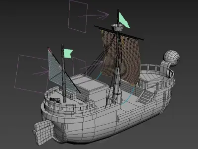 One piece Ship Low-poly 3D model