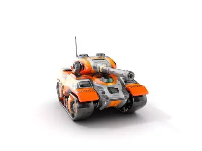 Futuristic Orange Battle Tank D Model Pack Low-poly 3D model