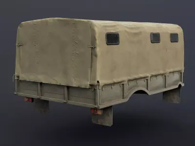 GAZ-66 Military Cargo Bed Game Ready Low-poly 3D model